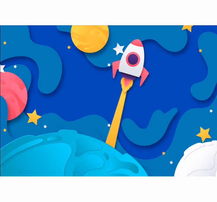 Fototapet de fantezie aventură cu lansare de rachete - TenStickers