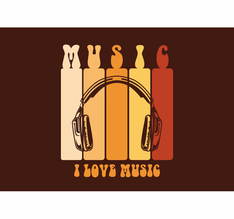 Fototapet muzică grafic cu căști audio - TenStickers