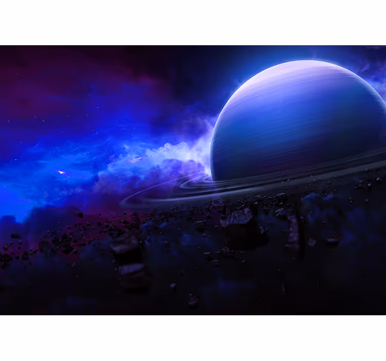 Spațiul fototapet vedere planetară cu stele - TenStickers
