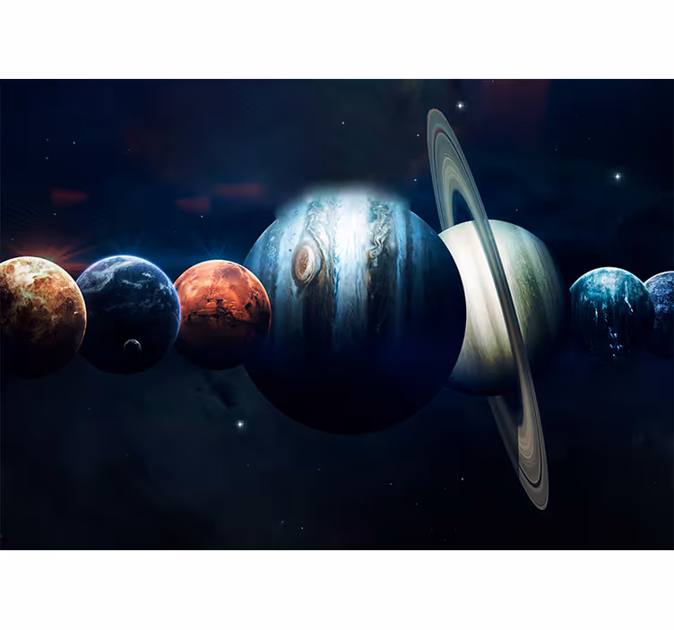 Spațiul fototapet planete aflate pe orbită - TenStickers