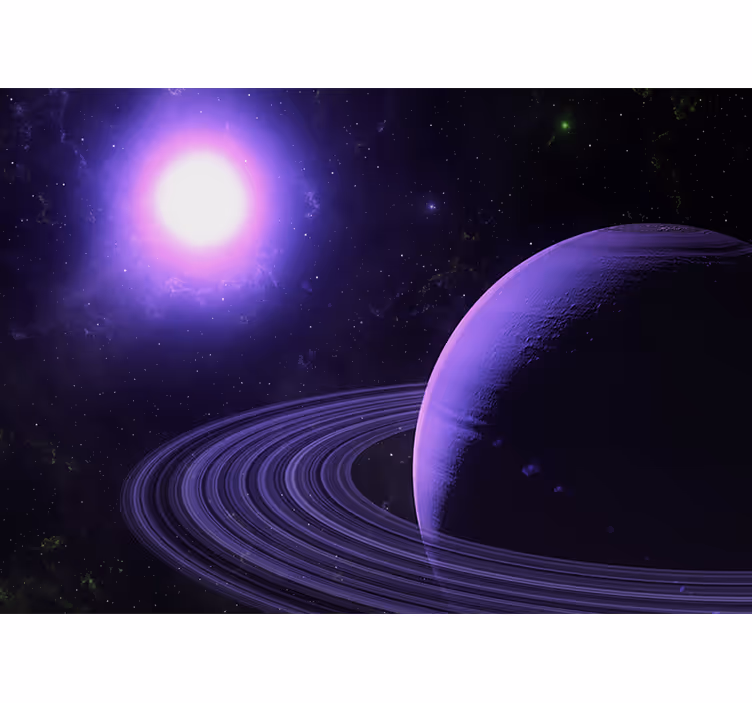 Spațiul fototapet peisaj planetar violet - TenStickers