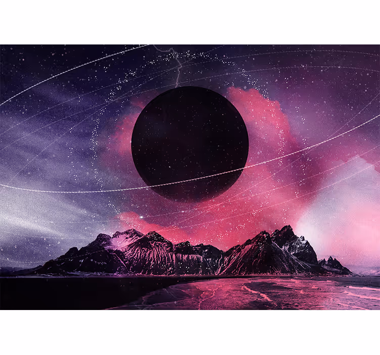 Spațiul fototapet planetă neagră cosmică - TenStickers