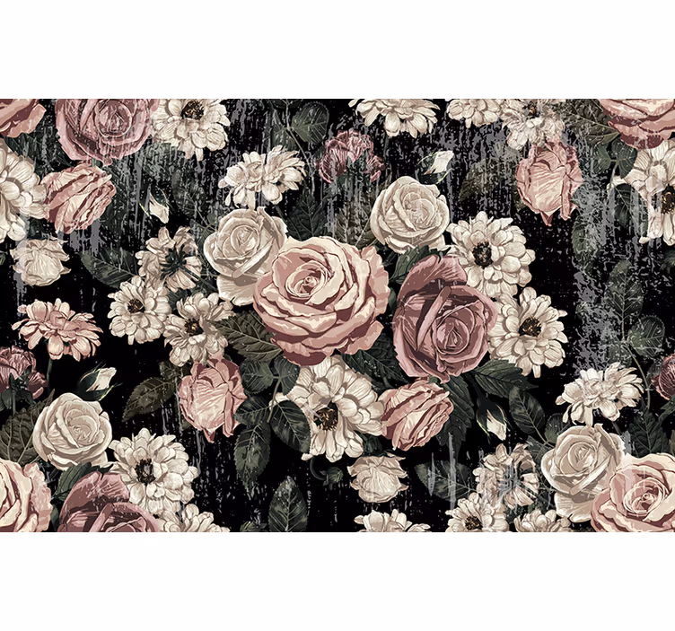 Fototapet cu flori explozie florală vintage - TenStickers