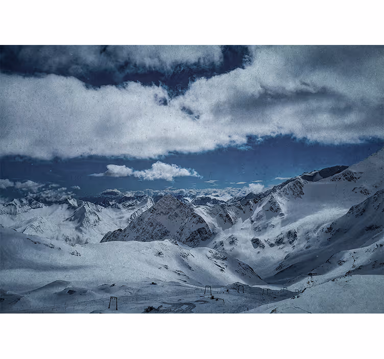 Muntele fototapet vârfuri montane acoperite cu zăpadă - TenStickers