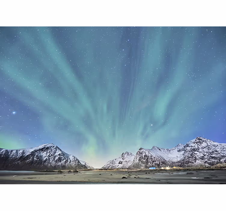 Muntele fototapet experiența luminilor nordului - TenStickers