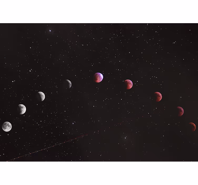Fazele lunii cu fototapetpentru adolescenți galaxii - TenStickers