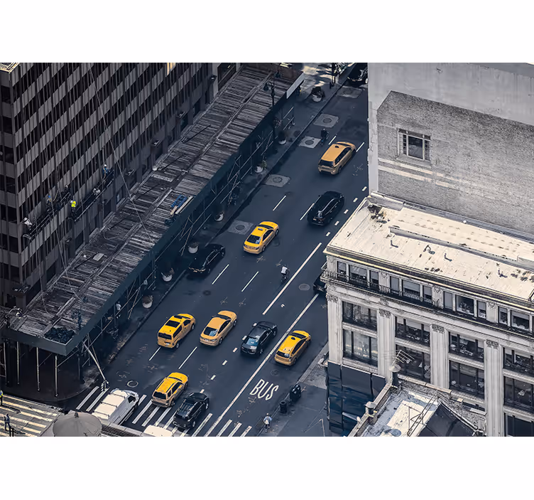 Fototapet New York taxiuri galbene ocupate - TenStickers