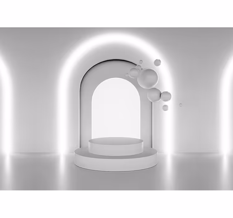 Fototapet 3d iluzie spațială bilă albă - TenStickers