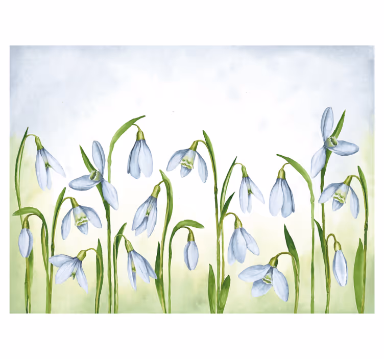 Fototapet frumos cu ghiocei cu design floral - TenStickers