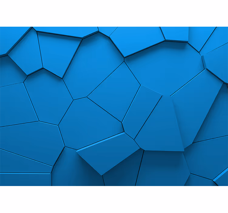 Fototapet cu efect 3d forme geometrice albastre - TenStickers