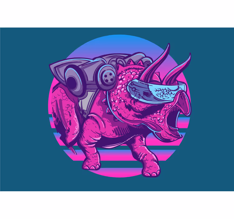 Fototapet animale triceratops futuristic - TenStickers