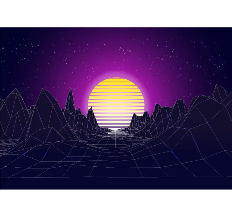 Fototapet abstract apus geometric de munte - TenStickers