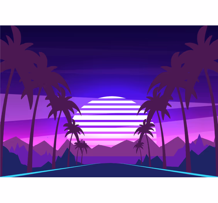 Fototapet peisaje evadare în apus tropical - TenStickers