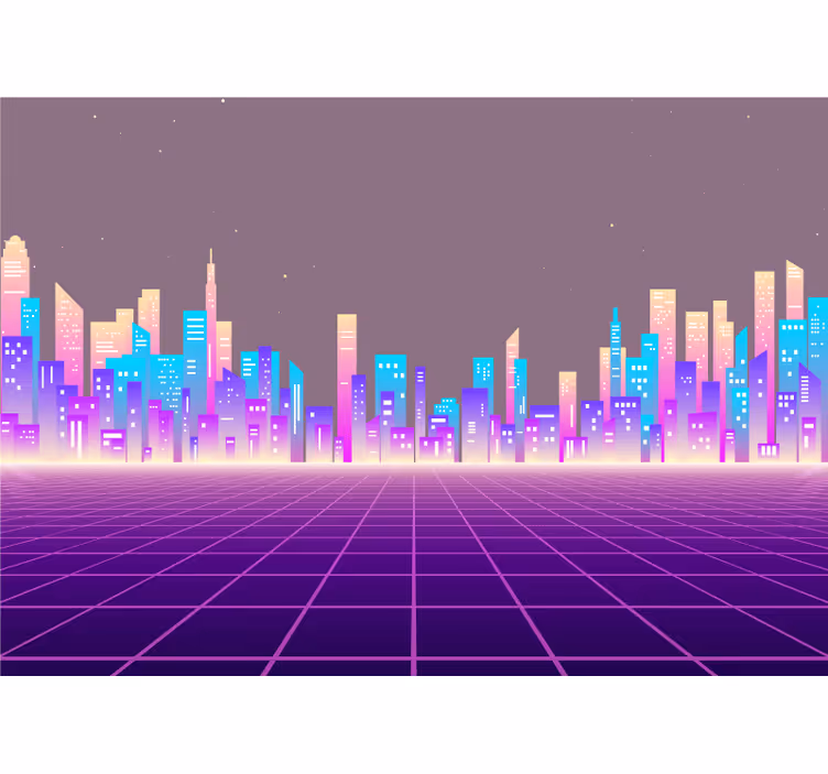 Fototapet vintage futurist vaporwave anii 80 - TenStickers