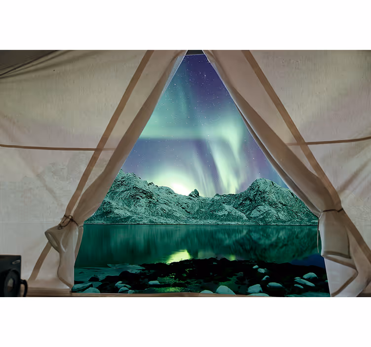 Fototapet peisaje vedere aurora boreala - TenStickers