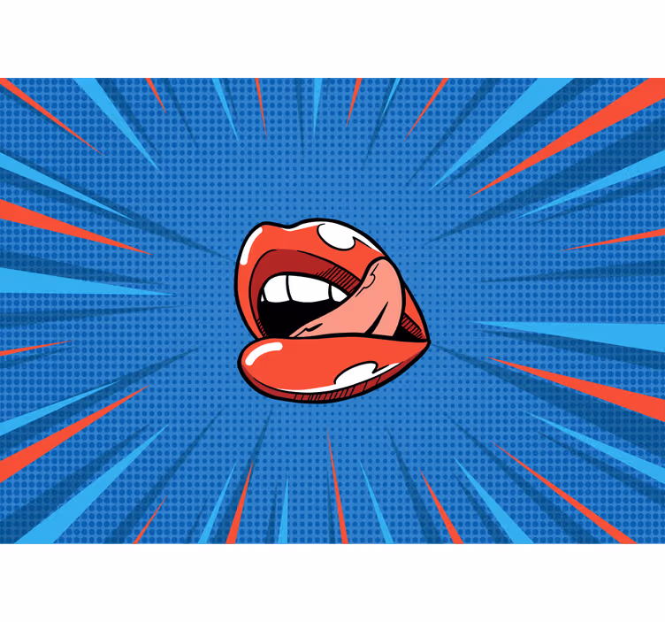 Fototapet artă urbană gura viu pop - TenStickers