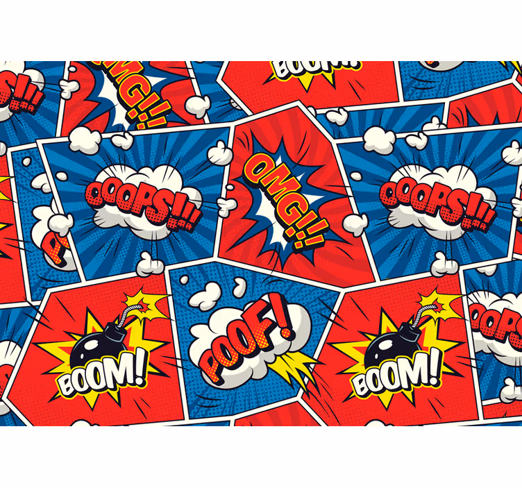 Fototapet artă urbană bule de dialog comic - TenStickers