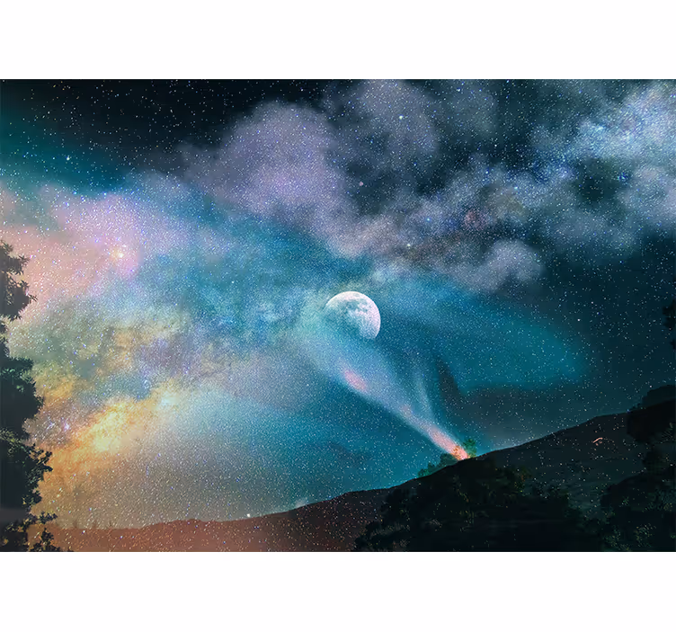 Spațiul fototapet nebuloasa cerească a lunii - TenStickers