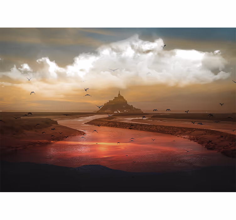 Fototapet peisaje inspirat de mont saint michel - TenStickers