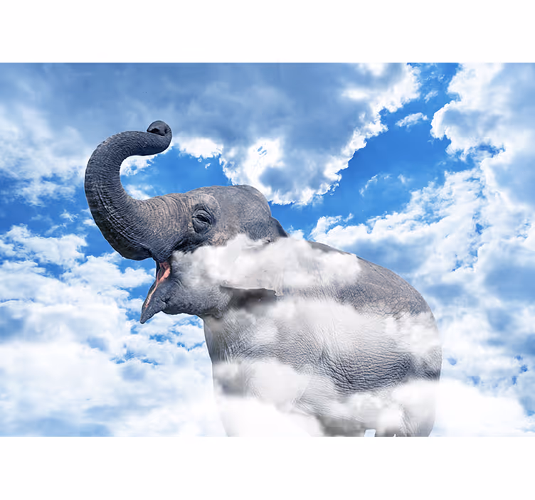 Fototapet elefant în nori - TenStickers