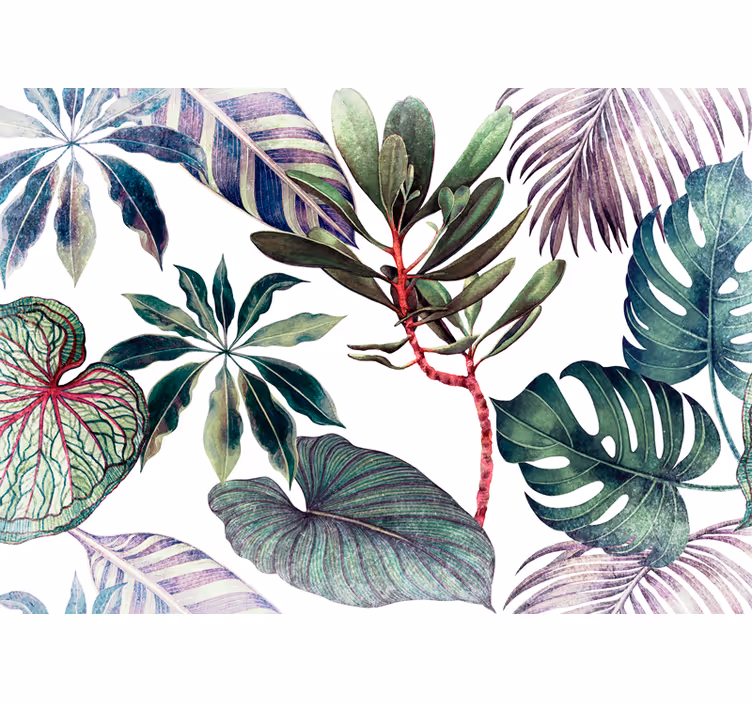 Fototapet natura aranjament de frunze tropicale - TenStickers