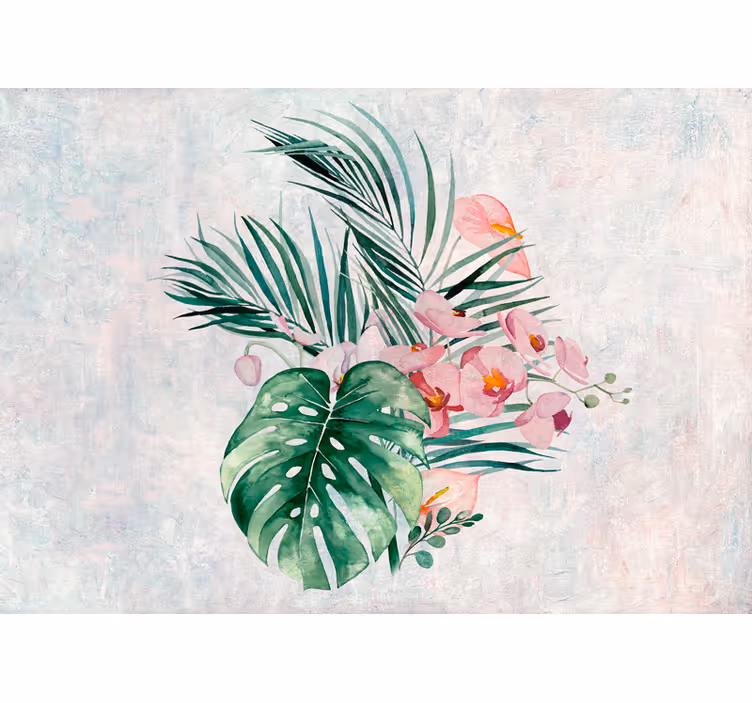 Fototapet cu flori aranjament floral tropical - TenStickers