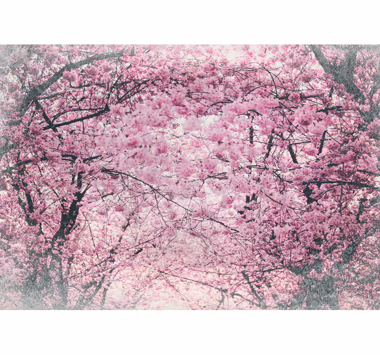 Fototapet vibrant cu flori de cires - TenStickers