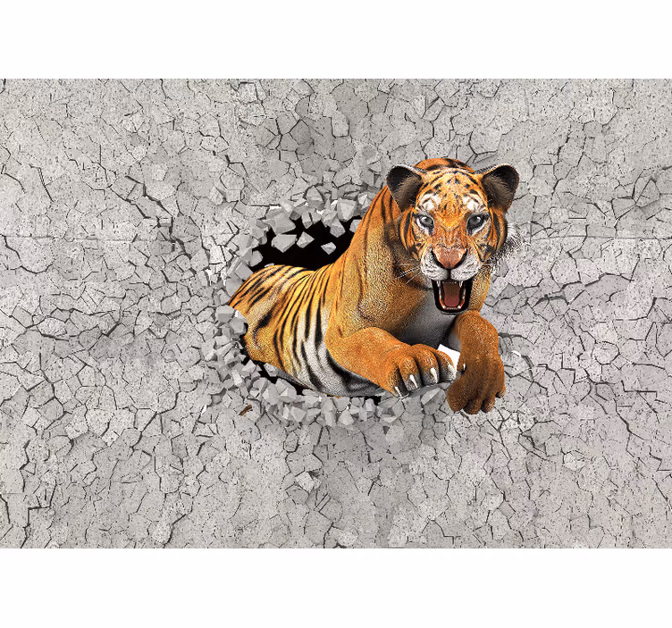 Tapet 3d solid pictura tigru - TenStickers