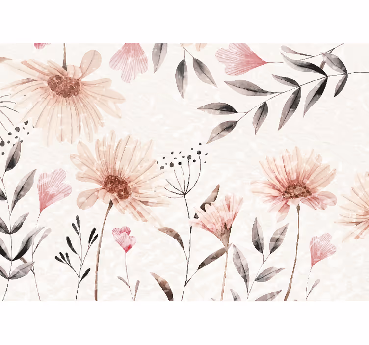 Fototapet cu flori design roz floral - TenStickers
