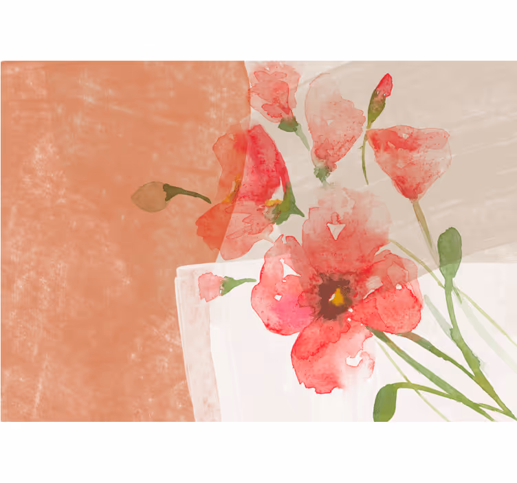 Fototapet cu flori design acquerel floral - TenStickers