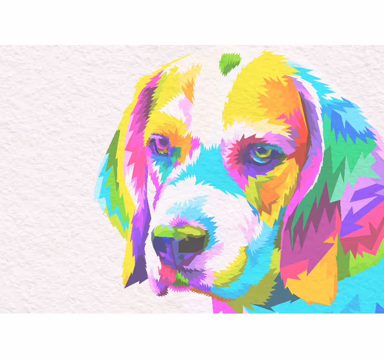 Fototapet animale portret colorat de câine - TenStickers