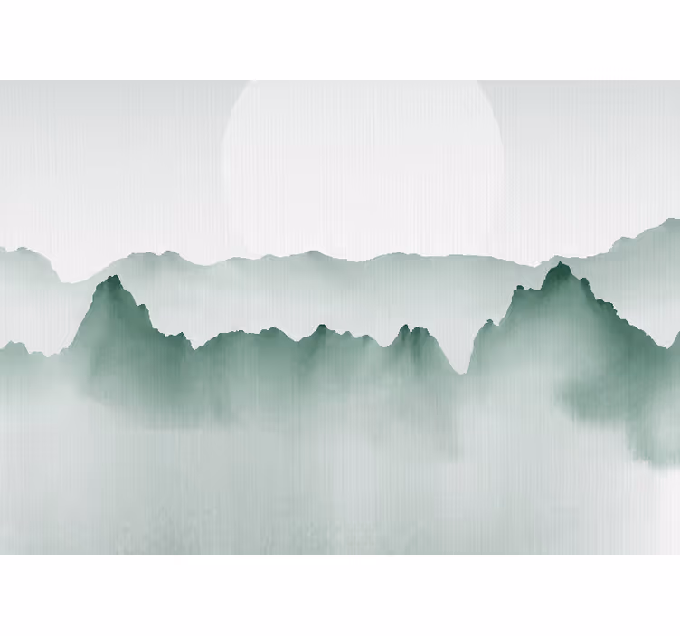 Fototapet natura peisaj siluetă muntoasă - TenStickers