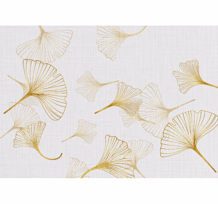 Fototapet cu flori modele de frunze de ginkgo - TenStickers