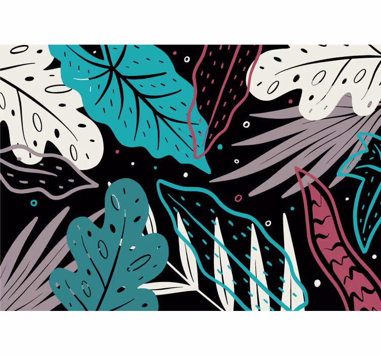Fototapet natura cu motive decorative de frunze - TenStickers