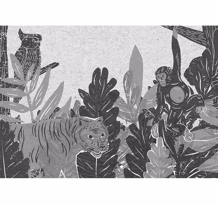 Fototapet animale scenă de explorare a faunei - TenStickers
