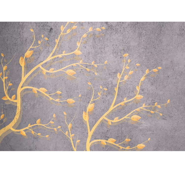 Fototapet natura vine aurii cu frunze - TenStickers