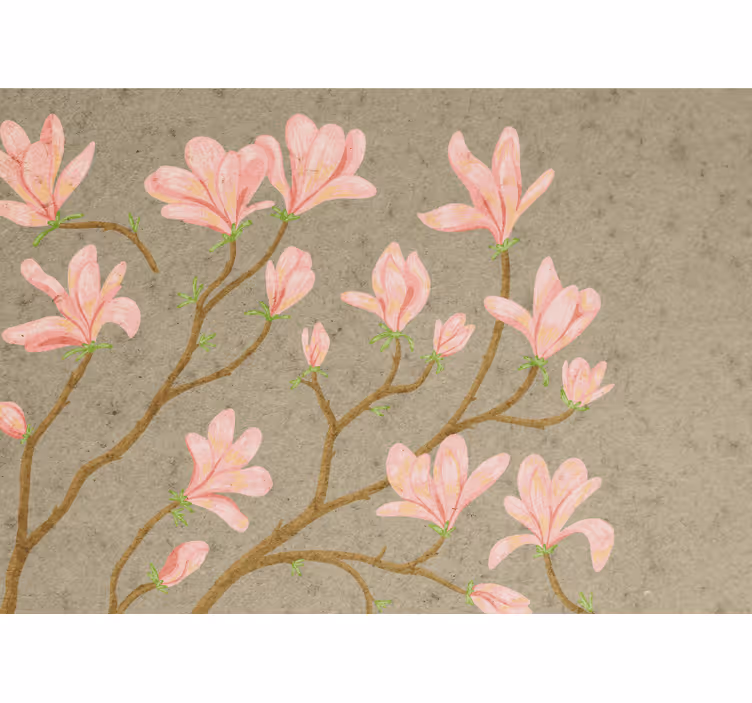 Fototapet cu flori înfloriri de magnolie roz - TenStickers