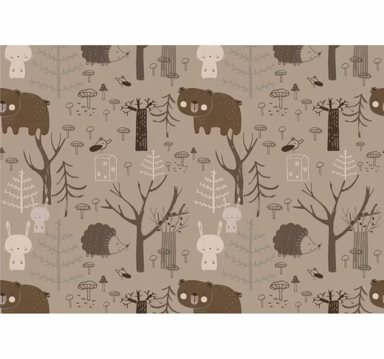 Fototapet animale joaca creaturilor din pădure - TenStickers