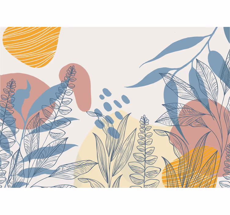 Fototapet natura cu elemente de plante stilizate - TenStickers