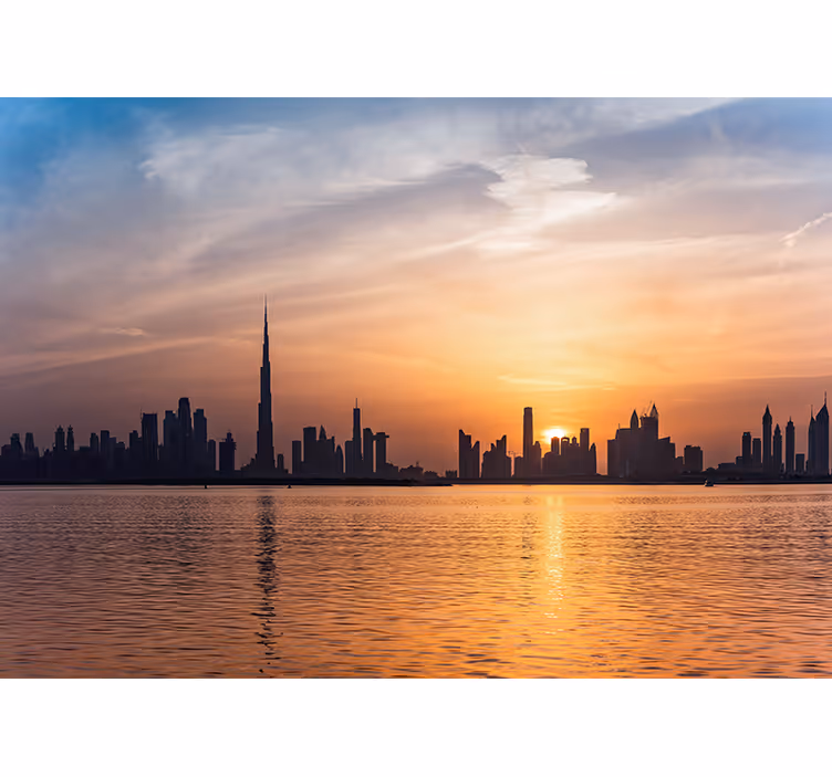 Fototapet de oraș apus de soare dubai - TenStickers