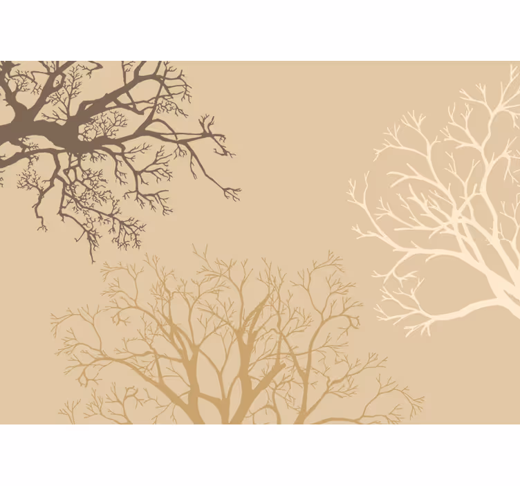 Arbori fototapet siluete elegante de ramuri - TenStickers