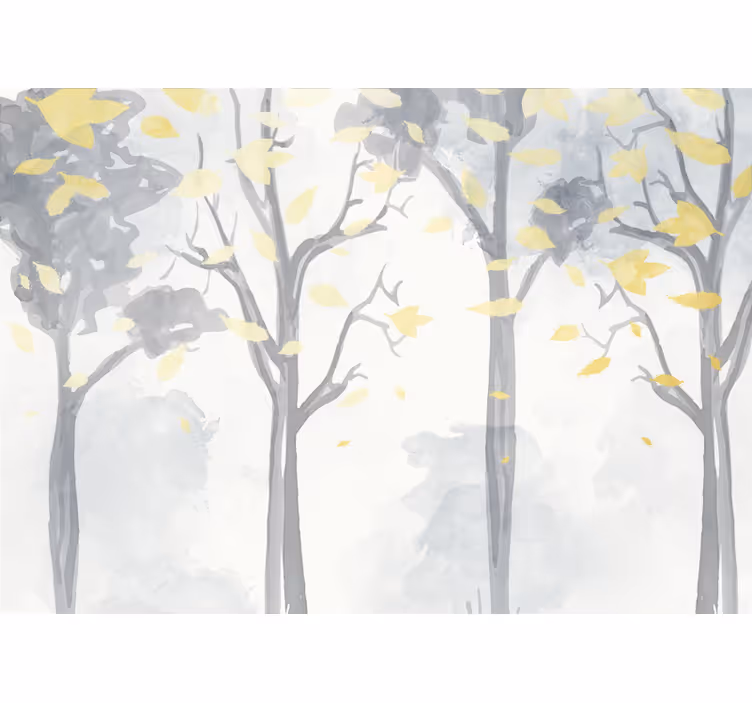 Arbori fototapet siluete de arbori de toamnă - TenStickers