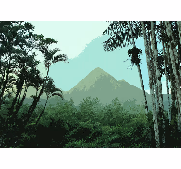 Păduri fototapet vedere din jungla montană - TenStickers