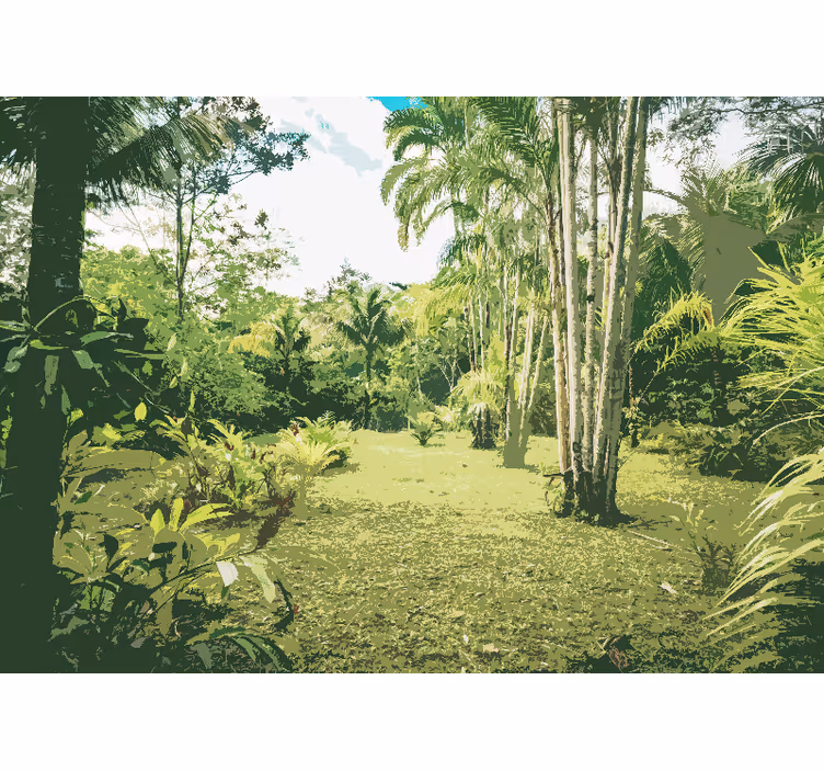Tapet junglă peisaj tropical luxuriant - TenStickers