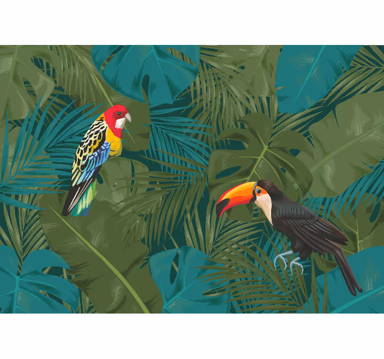 Fototapet animale expunere papagali tropicali - TenStickers