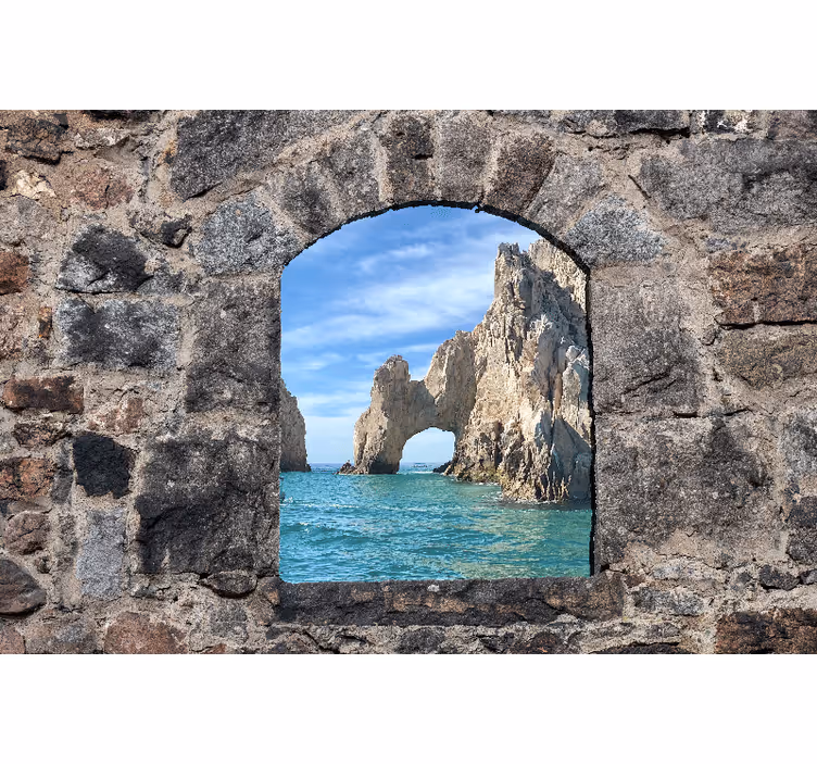 Fototapet mare vedere cu arc stâncos - TenStickers