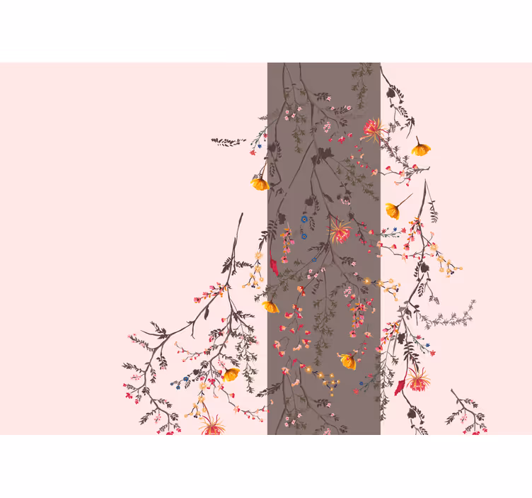 Fototapet cu flori silueta de ramuri florale - TenStickers