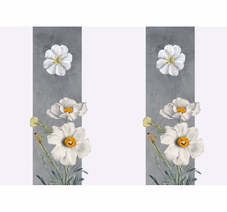 Fototapet sufragerie cu flori albe frumoase - TenStickers