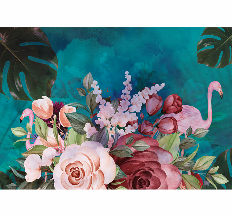 Fototapet cu flori flamingo înflorit - TenStickers