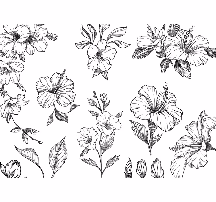 Fototapet cu flori modele florale hibiscus - TenStickers